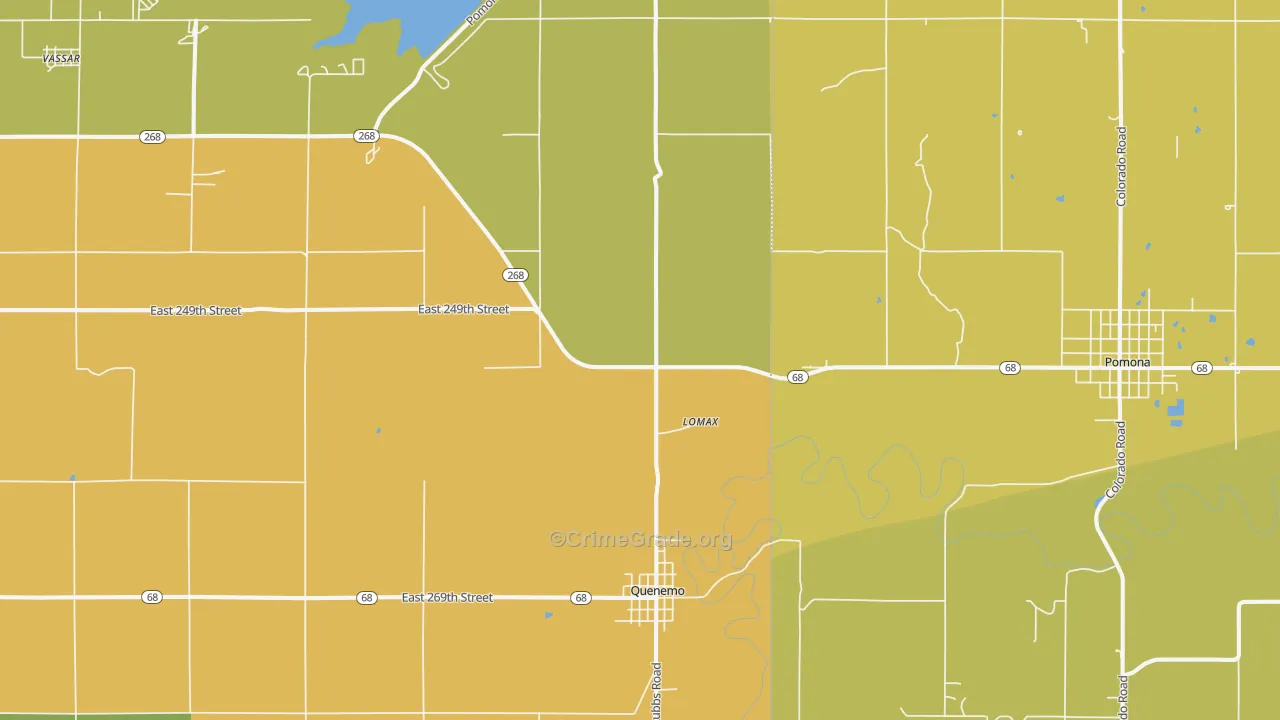Quenemo, KS Map of Murder Rates