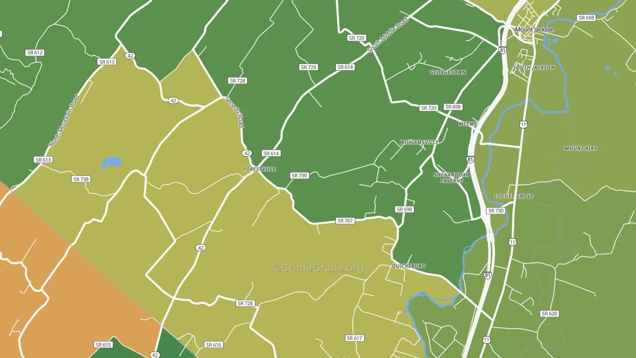 Quicksburg, VA Map of Murder Rates