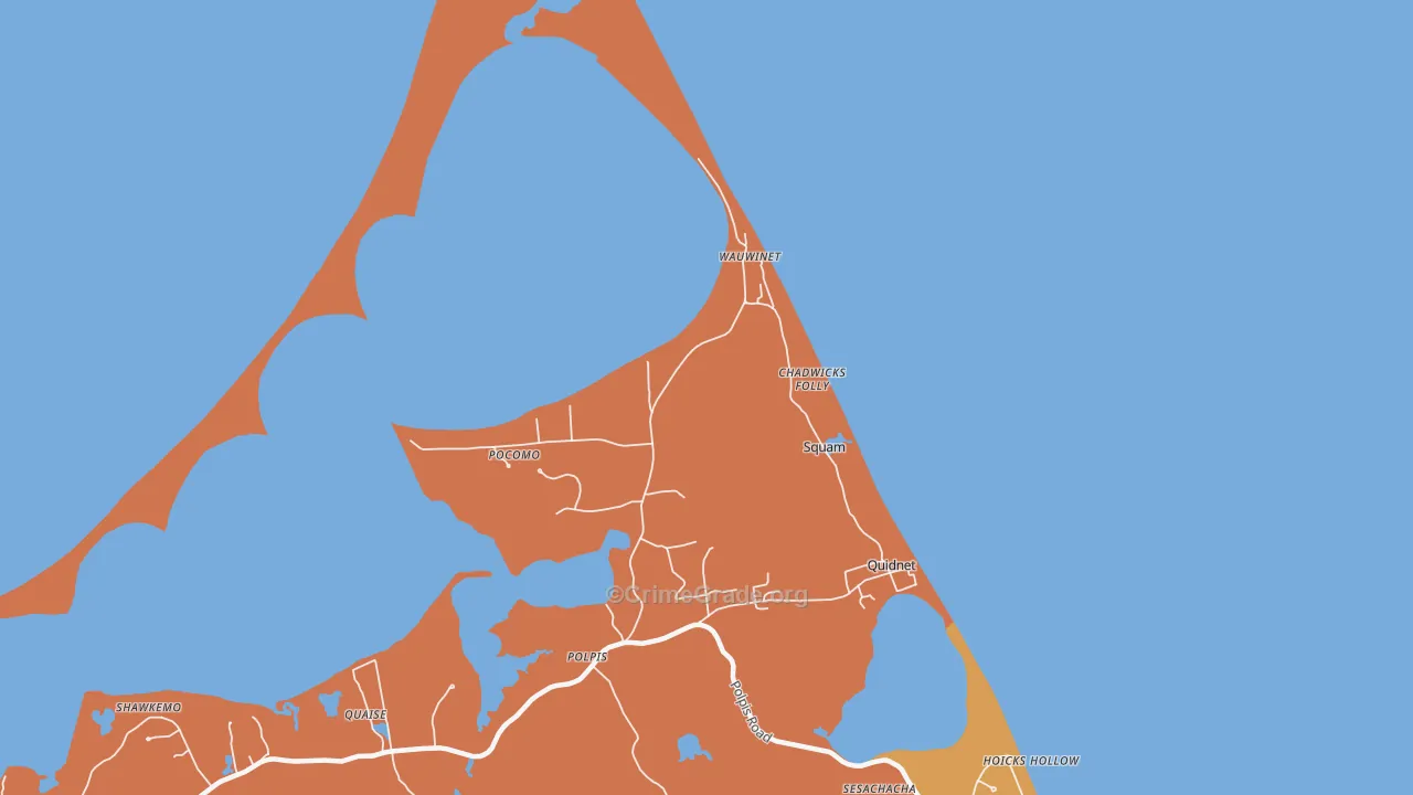 Quidnet, MA Map of Murder Rates