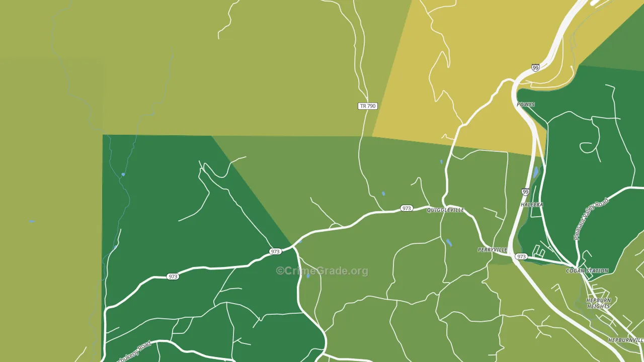 Quiggleville, PA Map of Murder Rates