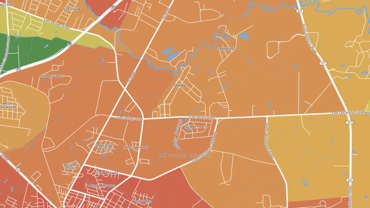 Quinby, SC Map of Murder Rates