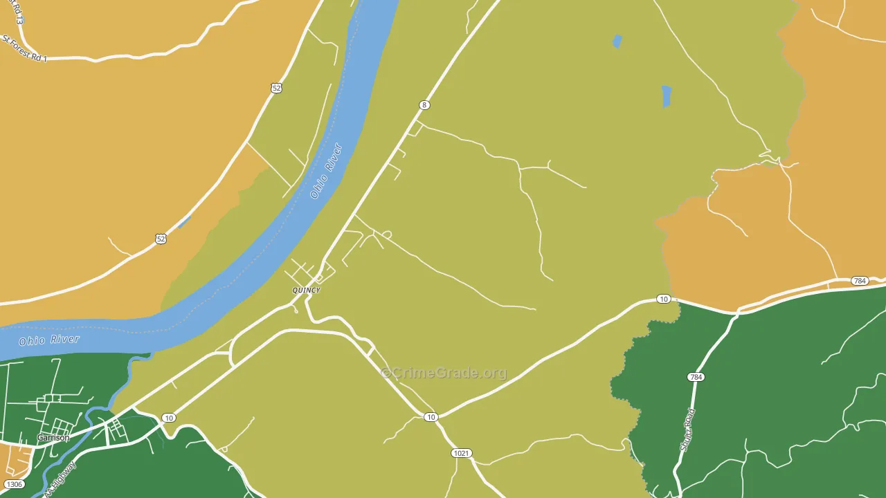 Quincy, KY Map of Murder Rates