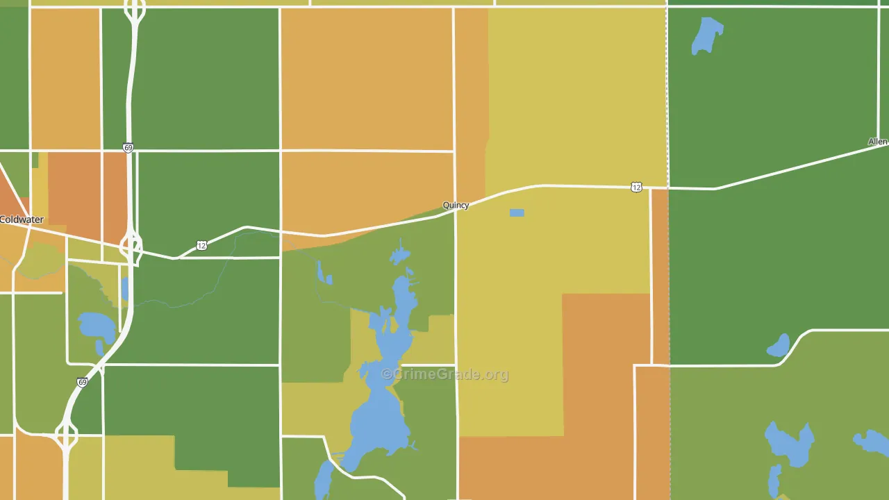 Quincy, MI Map of Murder Rates