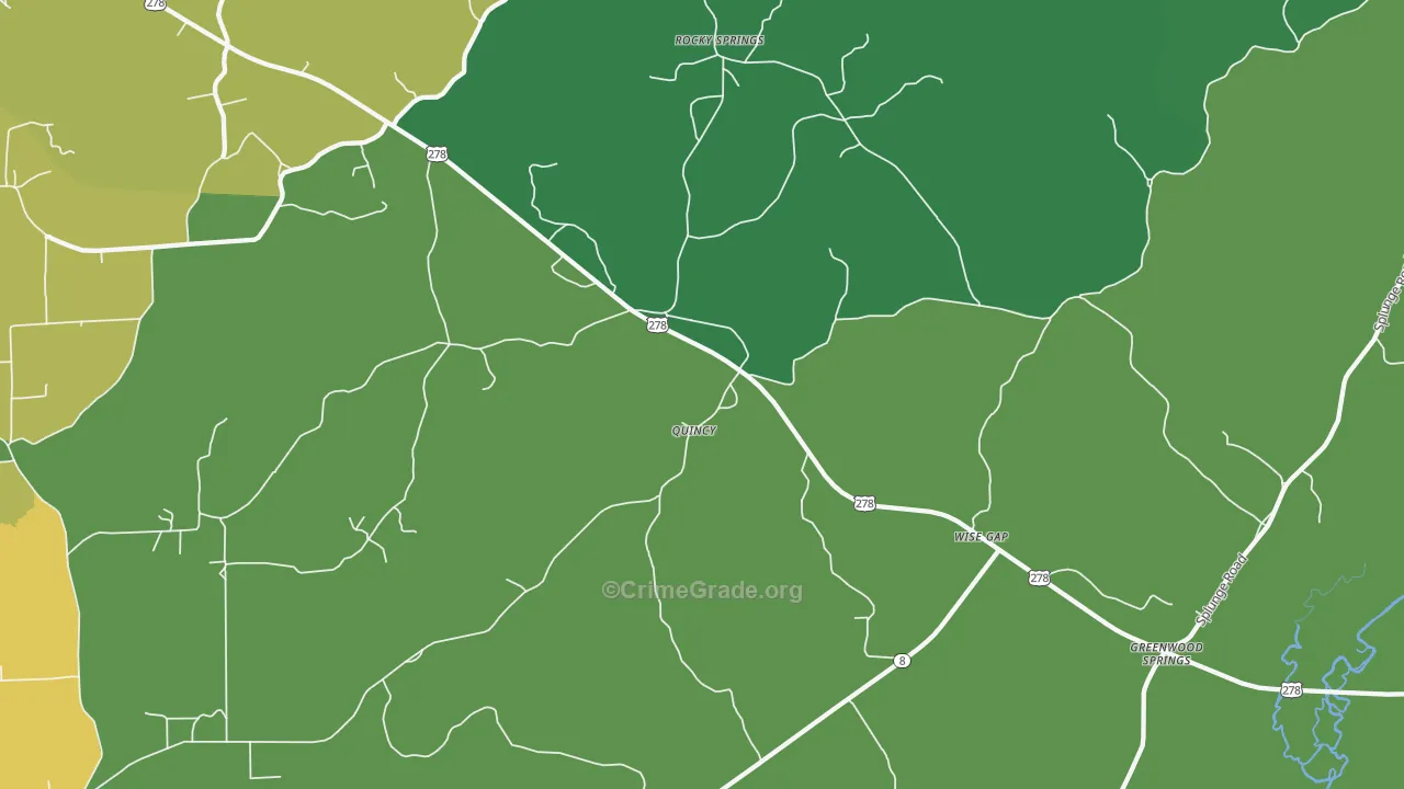 Quincy, MS Map of Murder Rates
