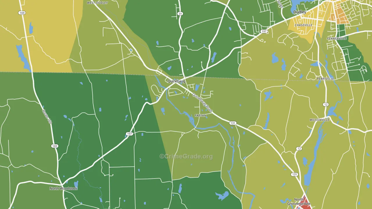 Quinebaug, CT Map of Murder Rates