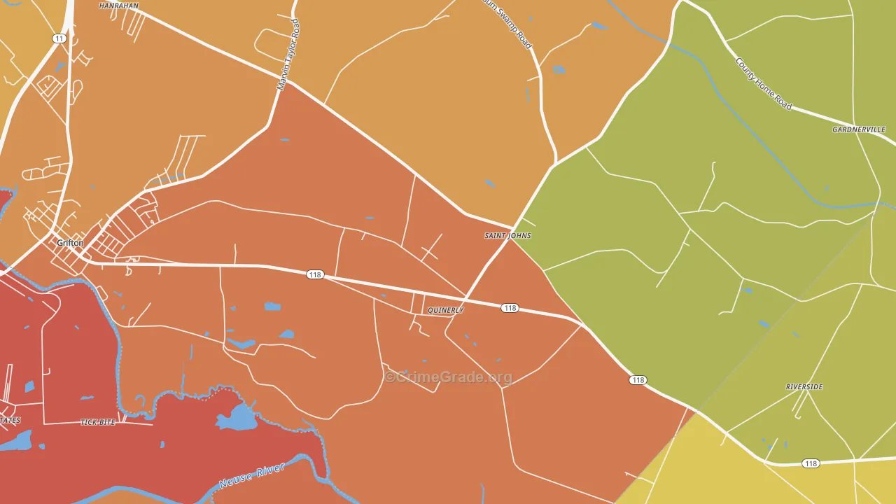 Quinerly, NC Map of Murder Rates