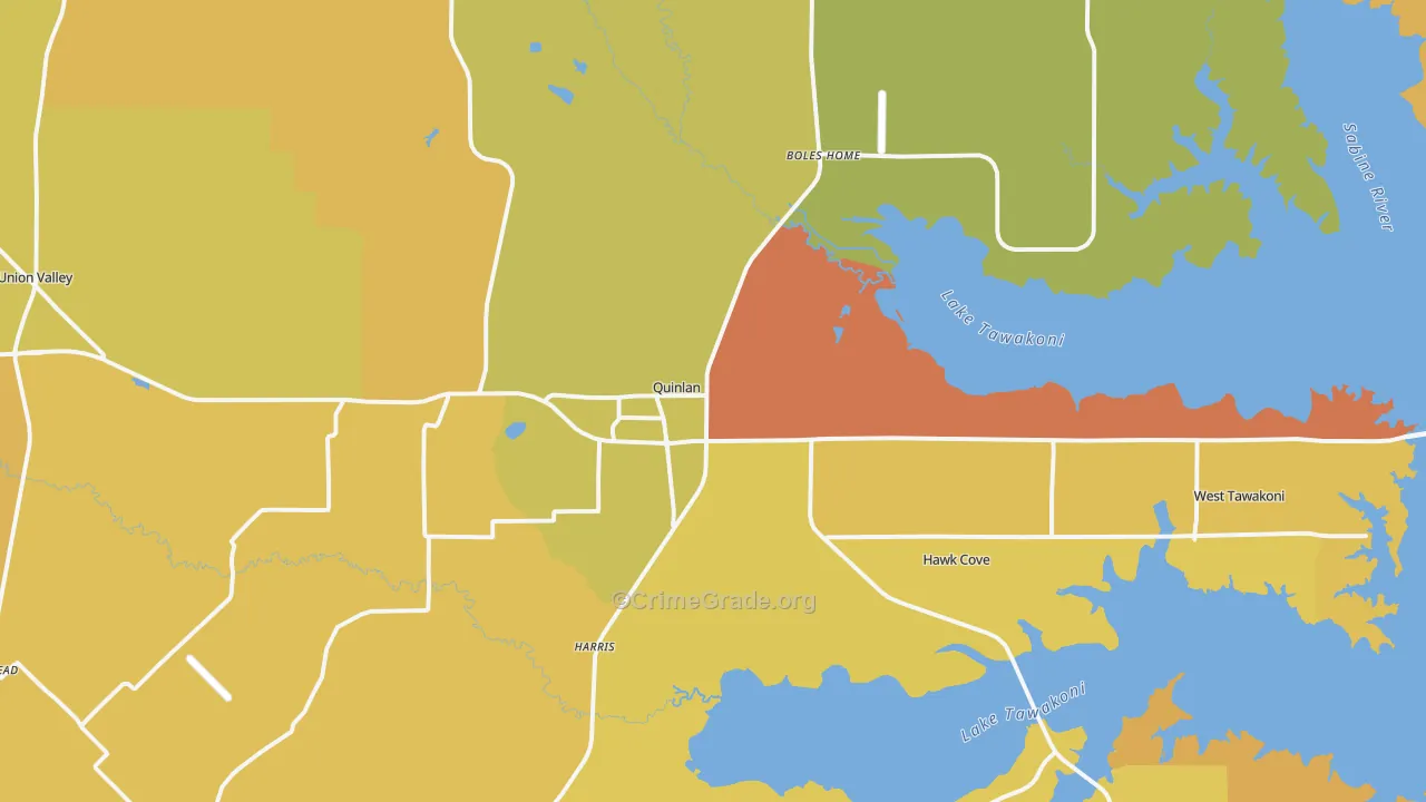 Quinlan, TX Map of Murder Rates