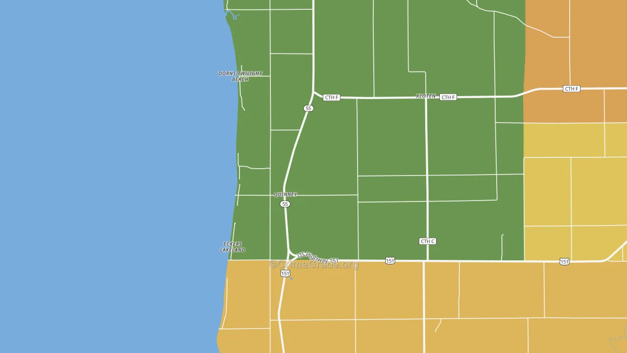 Quinney, WI Map of Murder Rates