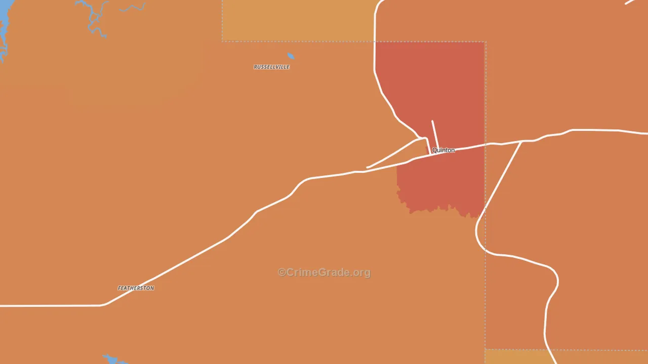 Quinton, OK Map of Murder Rates