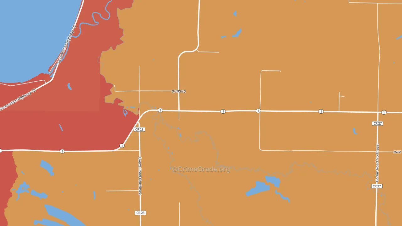 Quiring, MN Map of Murder Rates