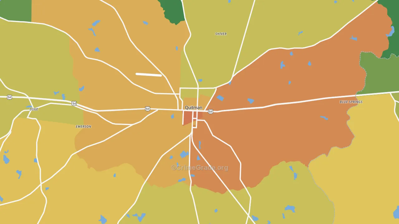 Quitman, GA Map of Murder Rates
