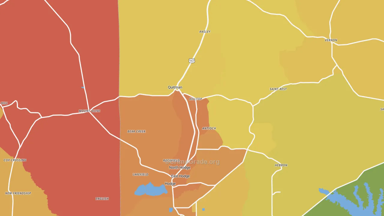 Quitman, LA Map of Murder Rates