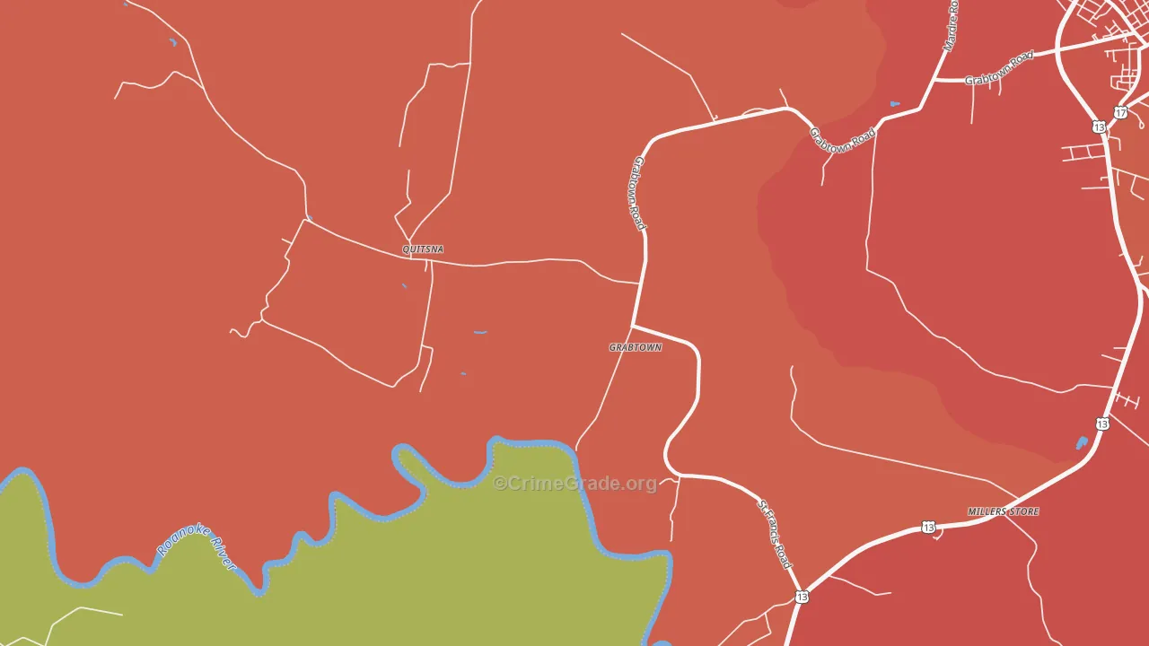Quitsna, NC Map of Murder Rates