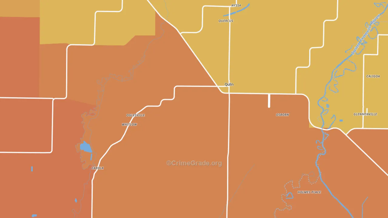 Qulin, MO Map of Murder Rates