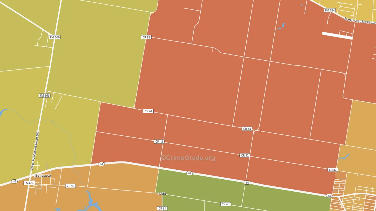 Rabb, TX Map of Murder Rates