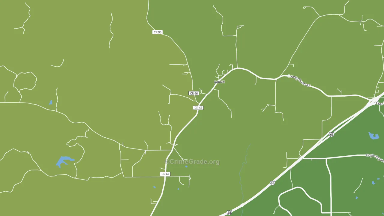 Rabun, AL Map of Murder Rates