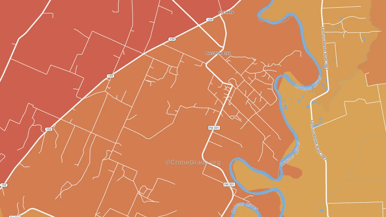 Raccoon Bend, TX Map of Murder Rates