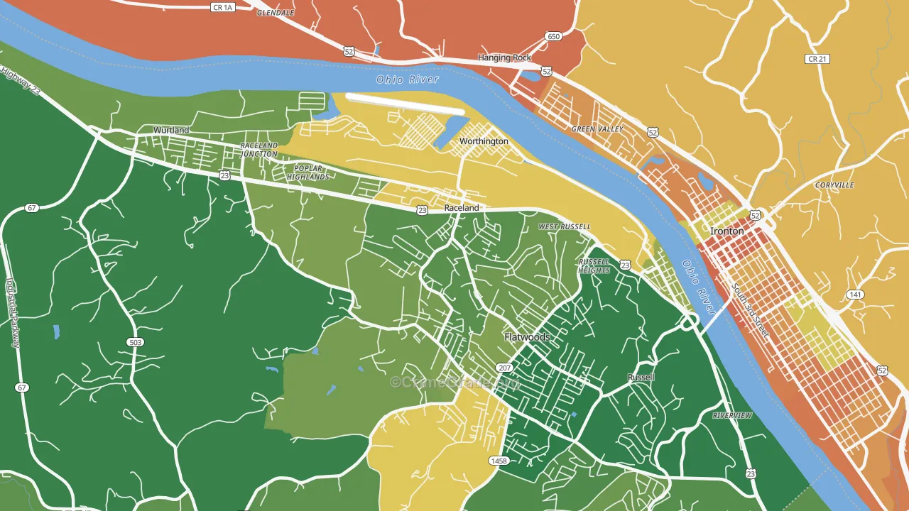 Raceland, KY Map of Murder Rates