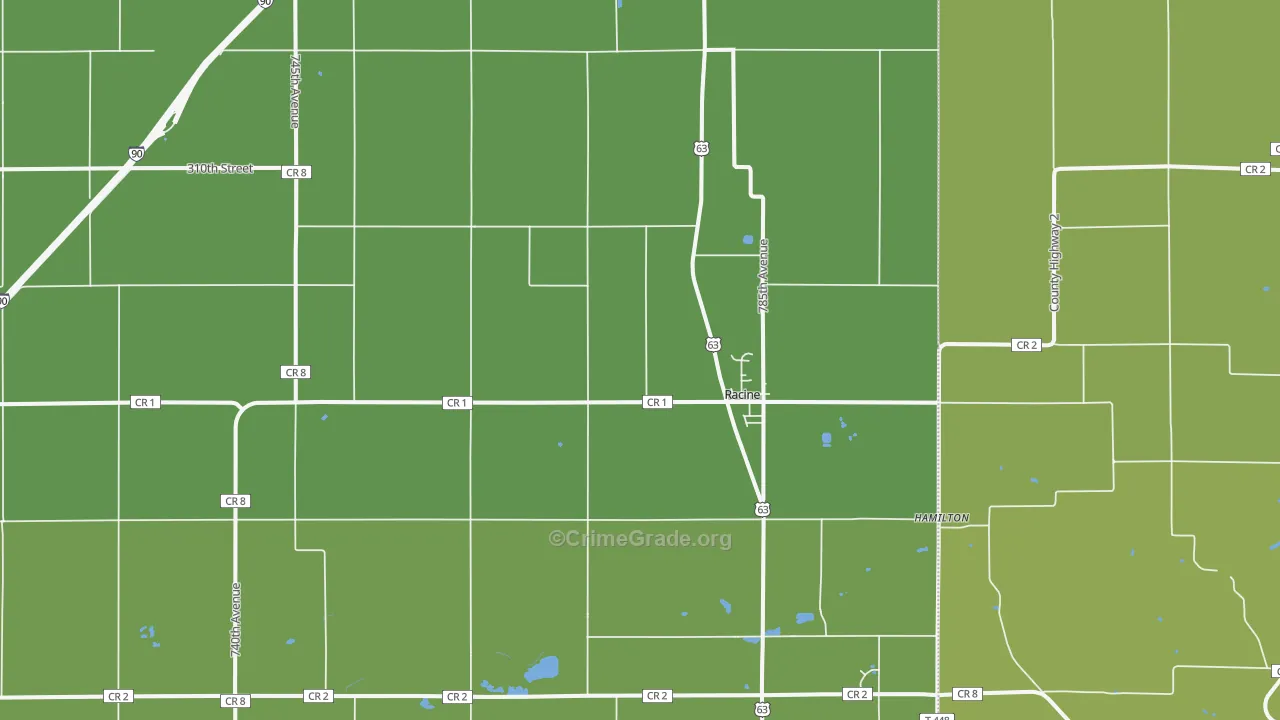 Racine, MN Map of Murder Rates