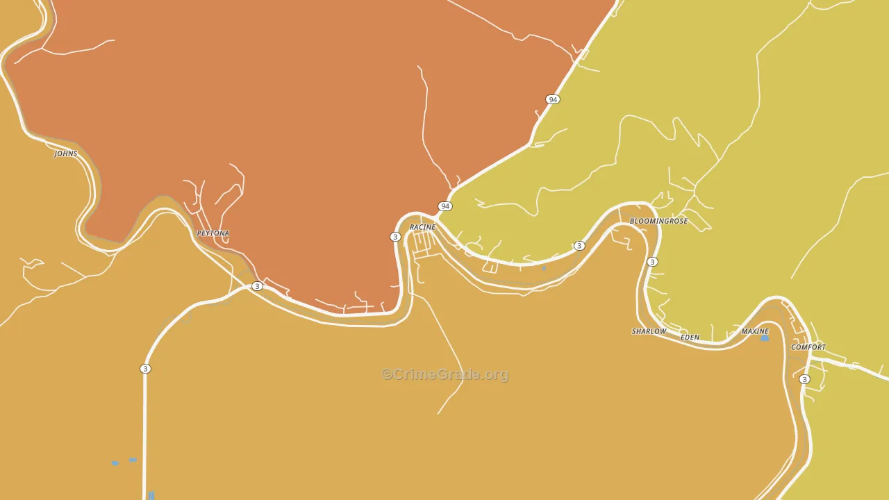 Racine, WV Map of Murder Rates