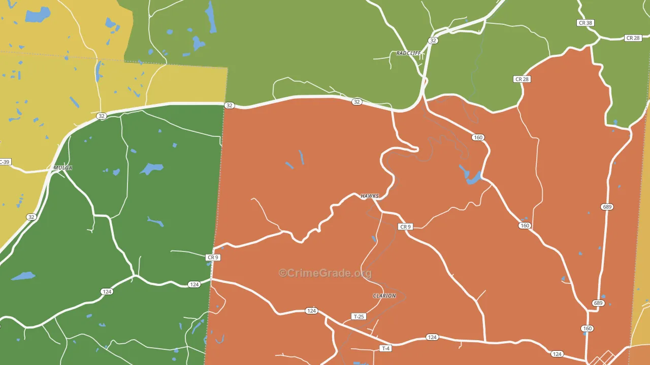 Radcliff, OH Map of Murder Rates
