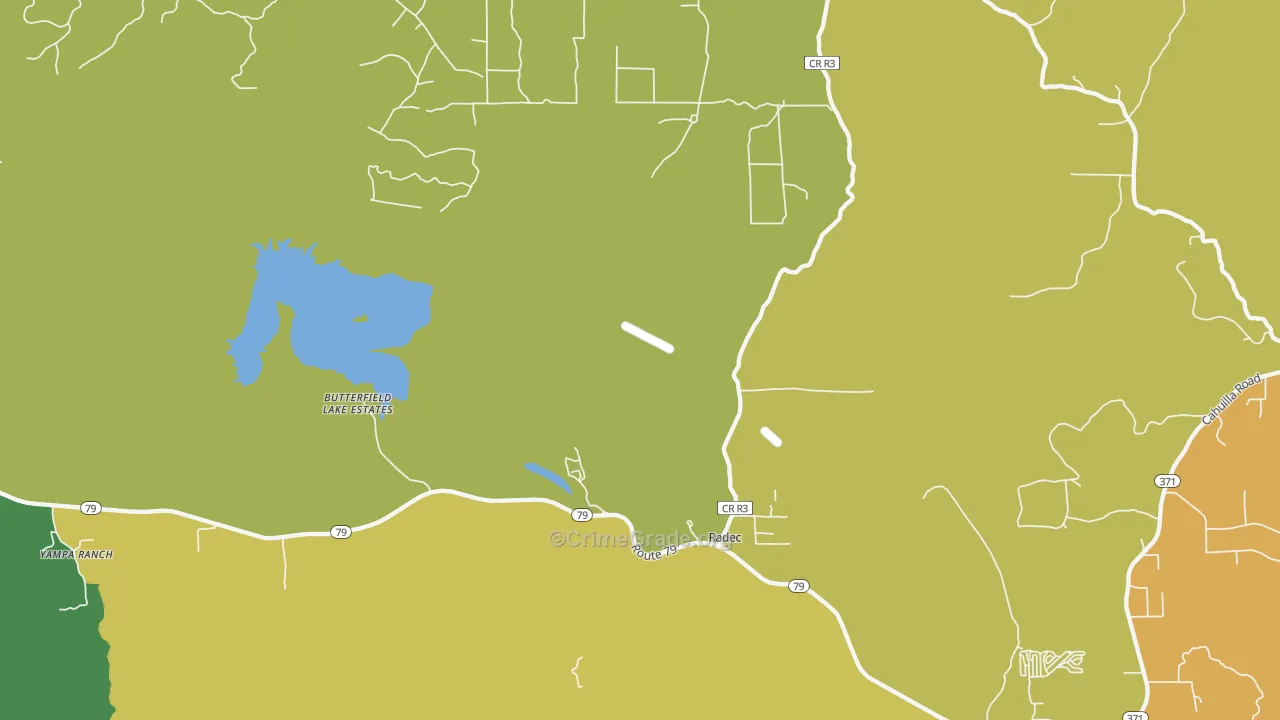 Radec, CA Map of Murder Rates