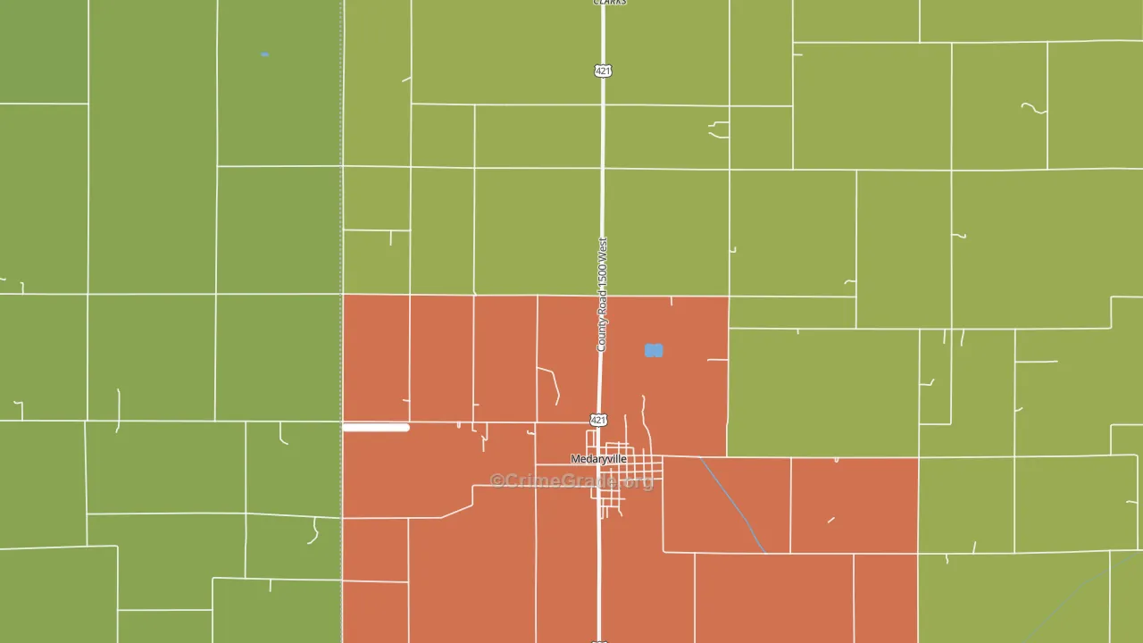 Radioville, IN Map of Murder Rates