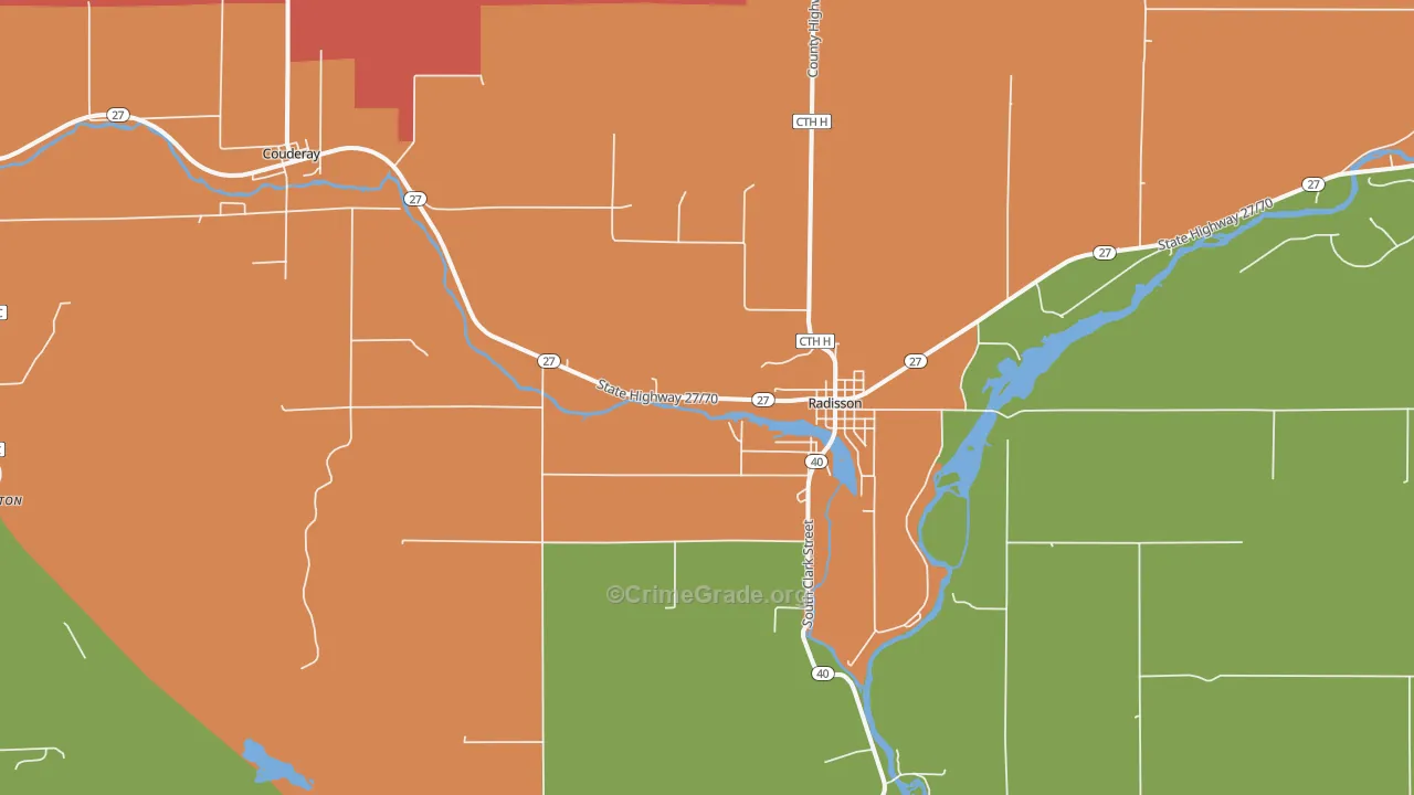 Radisson, WI Map of Murder Rates