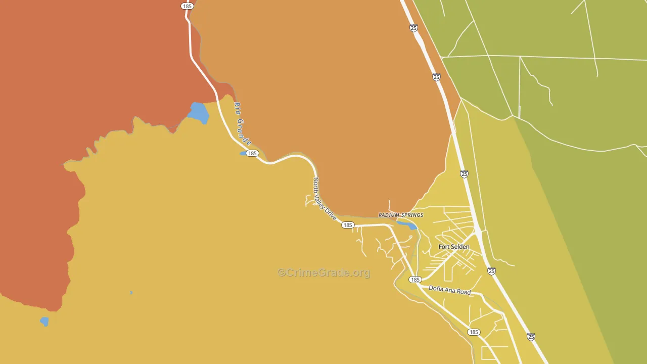 Radium Springs, NM Map of Murder Rates