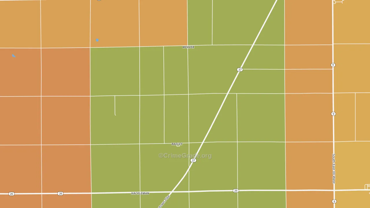 Radley, IN Map of Murder Rates