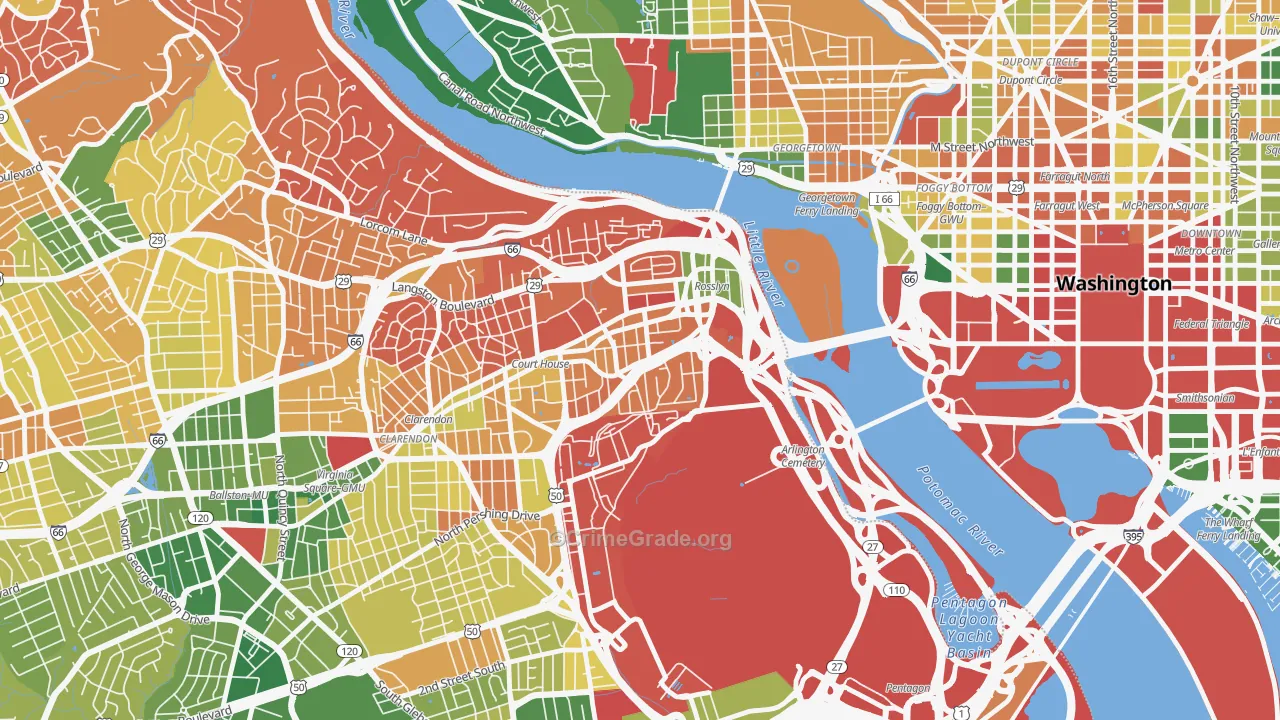 Radnor-Ft Myer Heights, Arlington, VA Map of Murder Rates