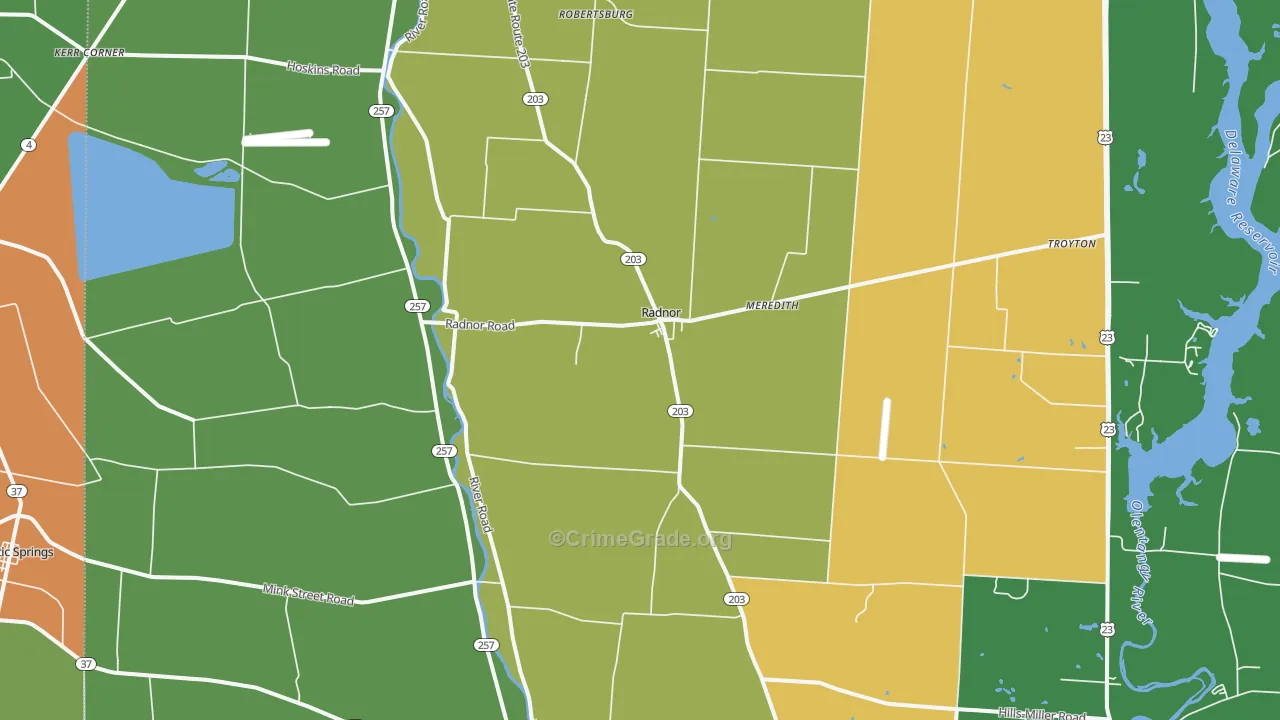 Radnor, OH Map of Murder Rates