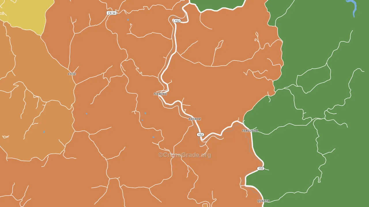 Radnor, WV Map of Murder Rates