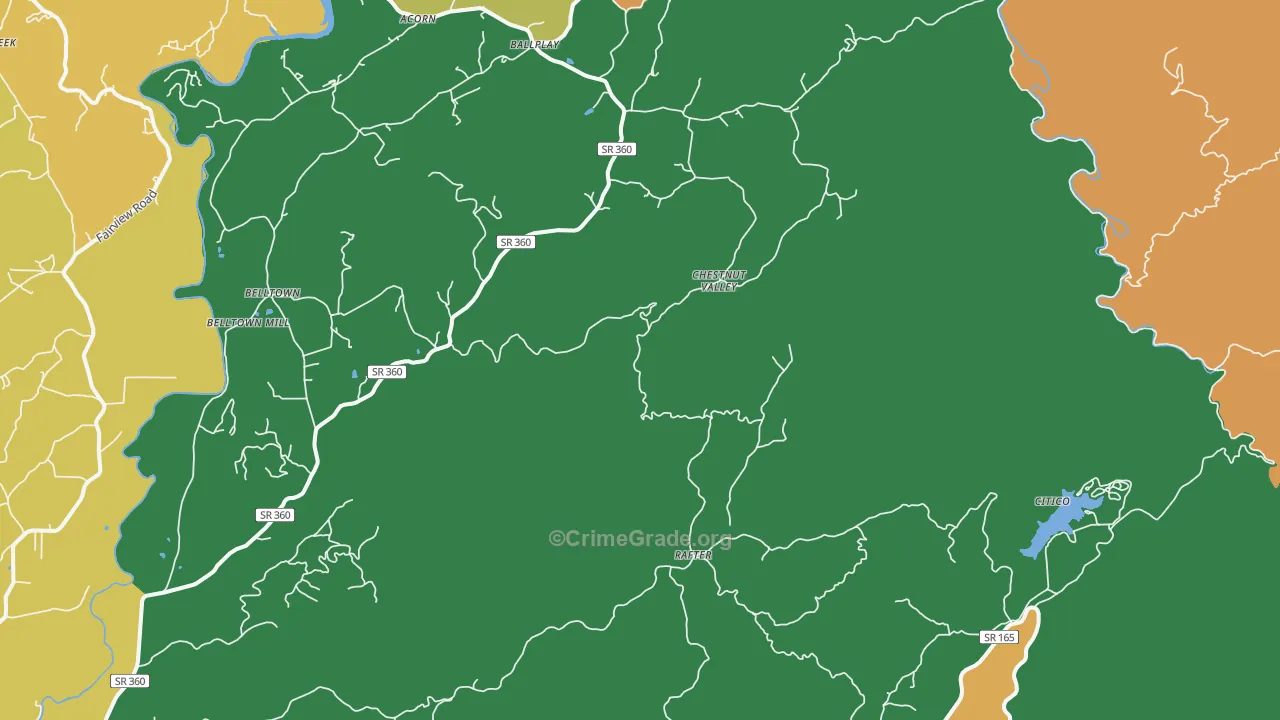 Rafter, TN Map of Murder Rates