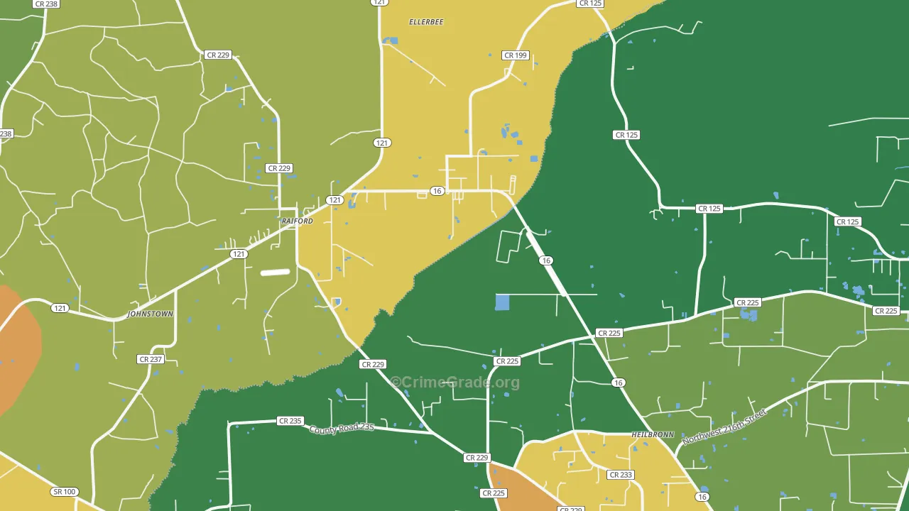 Raiford, FL Map of Murder Rates