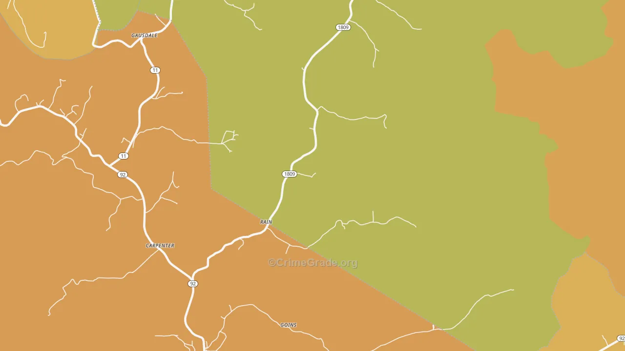 Rain, KY Map of Murder Rates