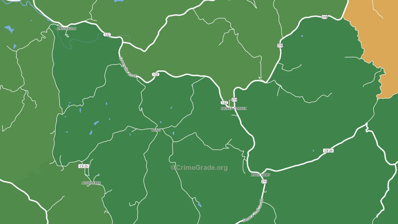 Raines Corner, WV Map of Murder Rates