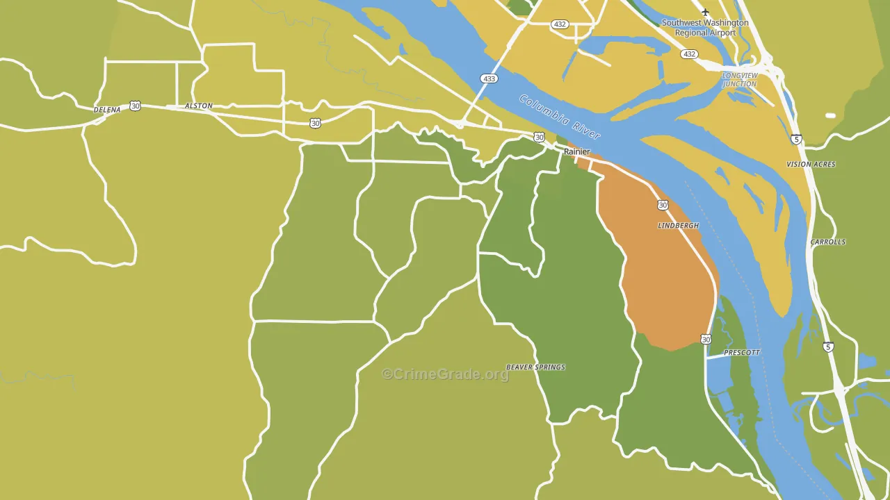 Rainier, OR Map of Murder Rates