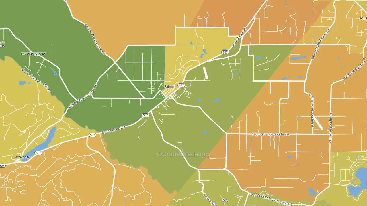 Rainier, WA Map of Murder Rates