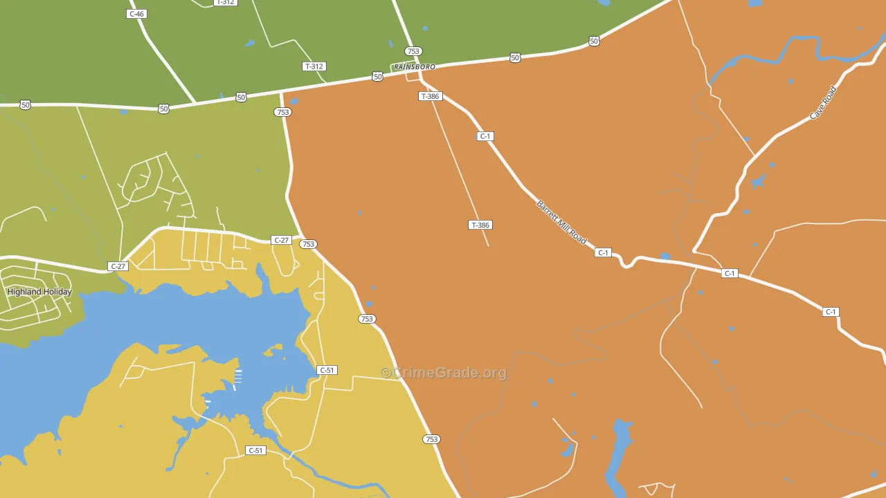 Rainsboro, OH Map of Murder Rates