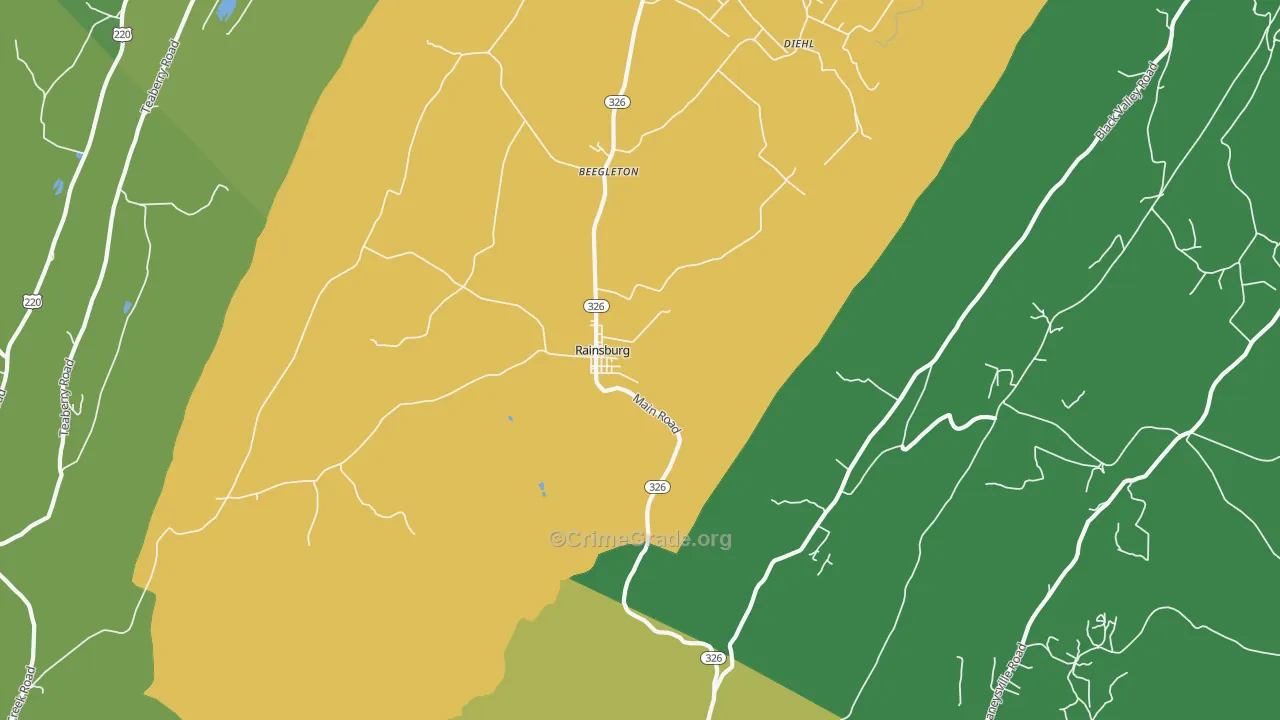 Rainsburg, PA Map of Murder Rates