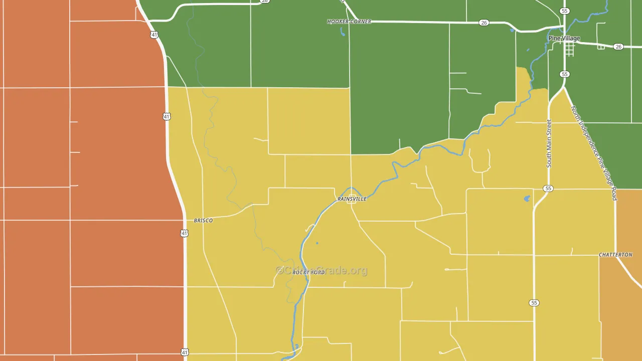 Rainsville, IN Map of Murder Rates