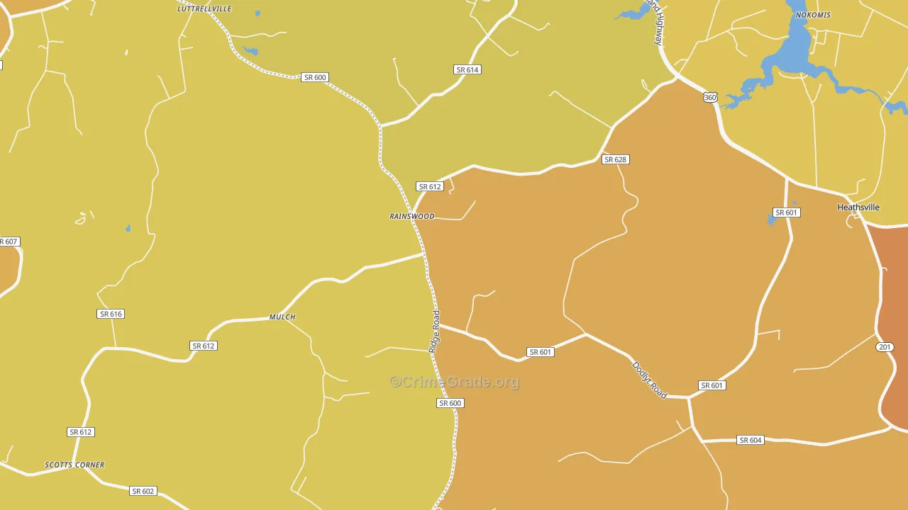 Rainswood, VA Map of Murder Rates