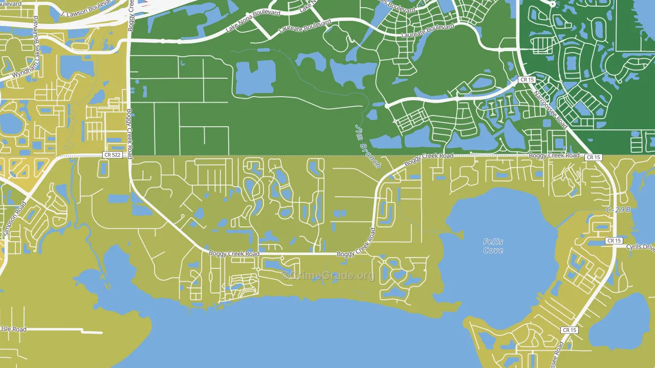Raintree, Kissimmee, FL Map of Murder Rates