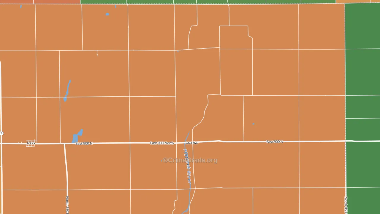 Raleigh, IN Map of Murder Rates