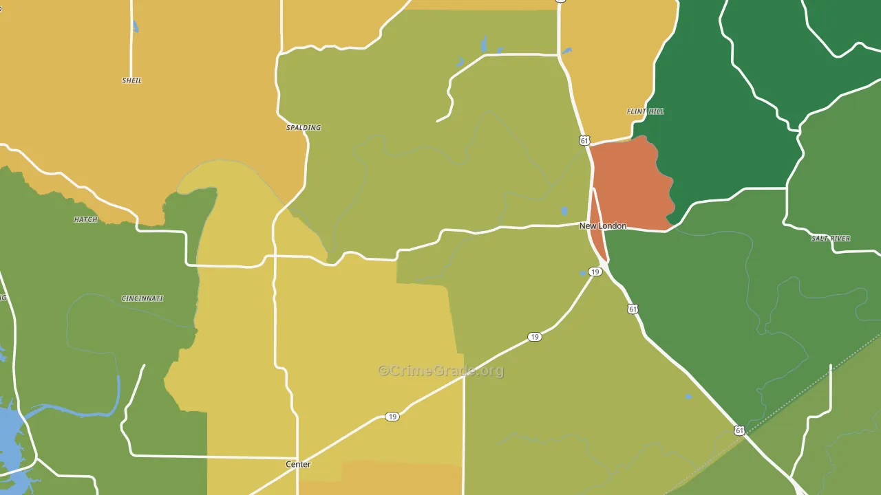 Ralls County, MO Map of Murder Rates