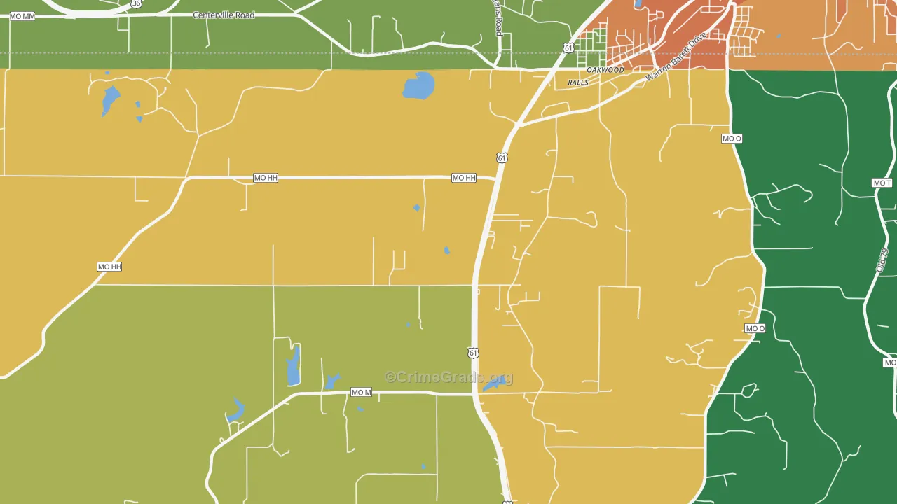 Ralls, MO Map of Murder Rates