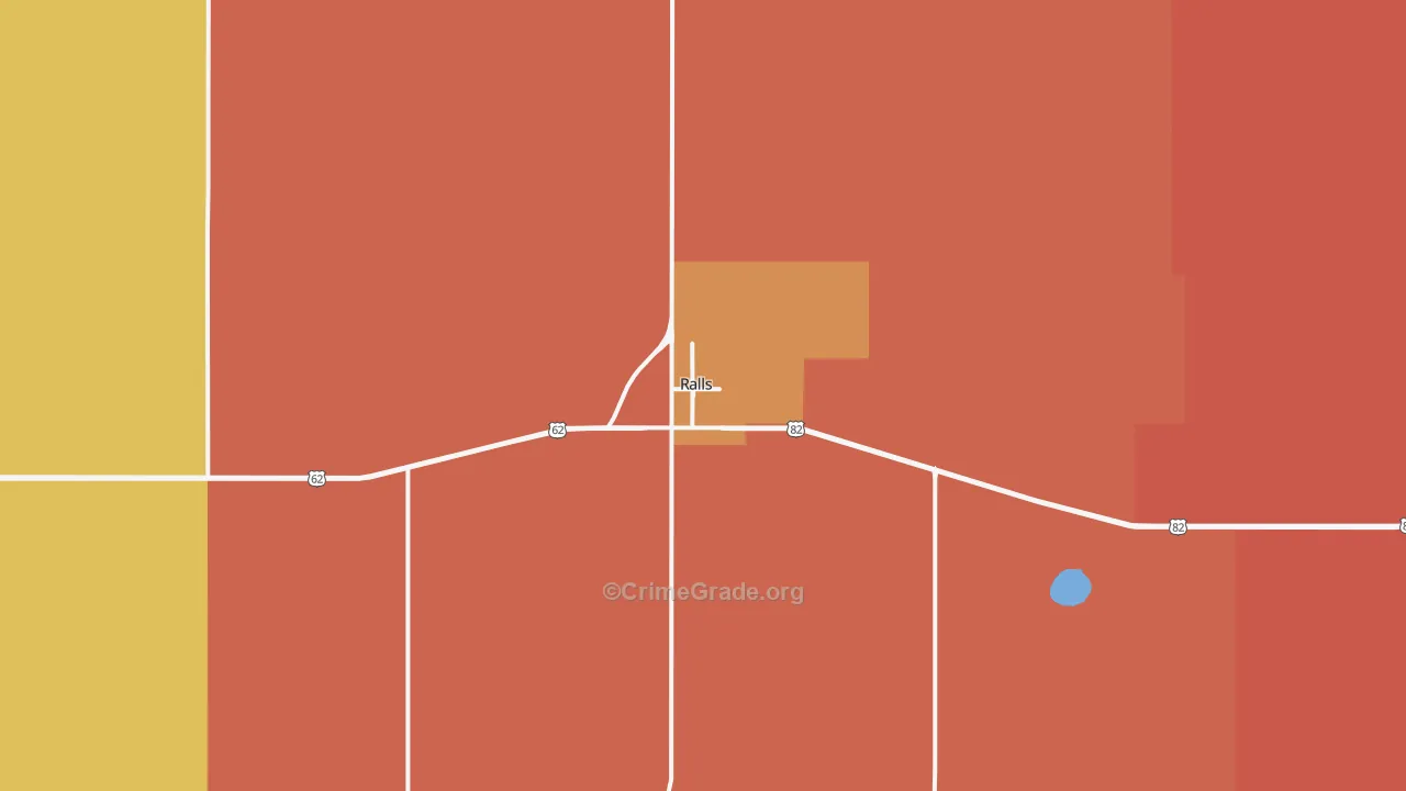 Ralls, TX Map of Murder Rates