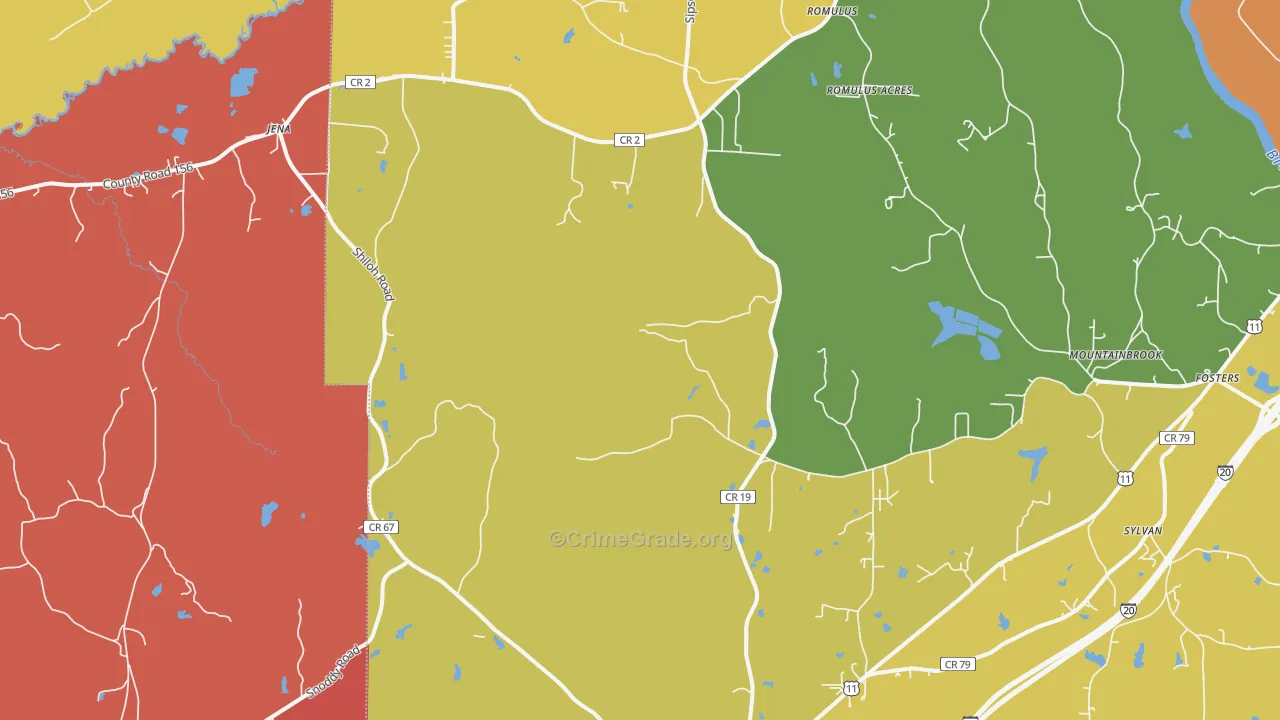 Ralph, AL Map of Murder Rates