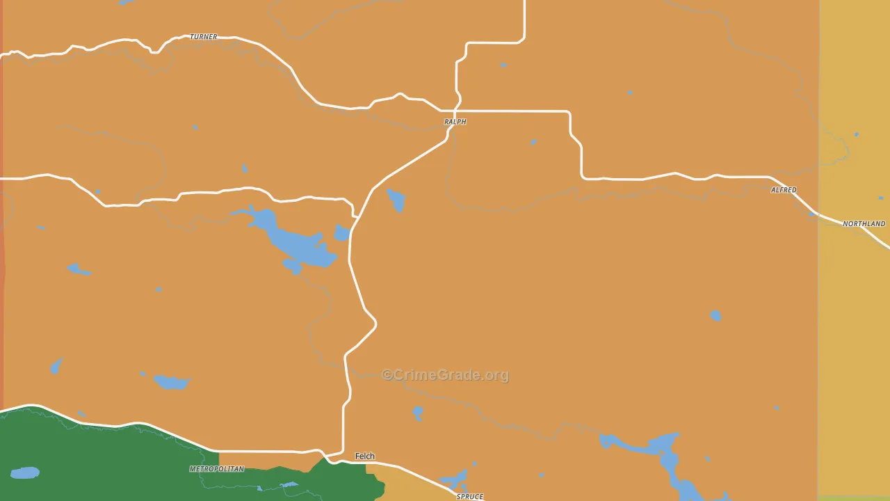 Ralph, MI Map of Murder Rates
